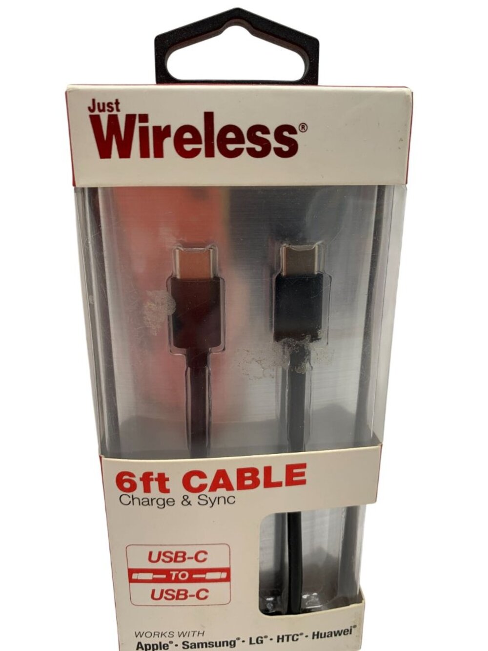 Just Wireless USB-C To USB-C 6Ft Cable Charge & Sync For Apple/Samsung/LG/HTC/Hu